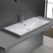 Drop In Bathroom Sink, White Ceramic, Rectangular